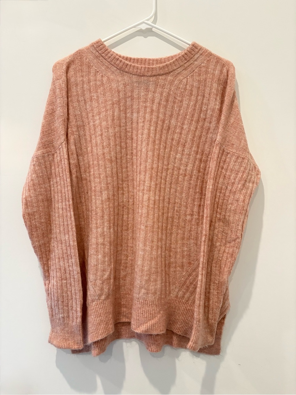 Abercrombie & Fitch Soft Ribbed Crewneck Sweater in Dusty Pink